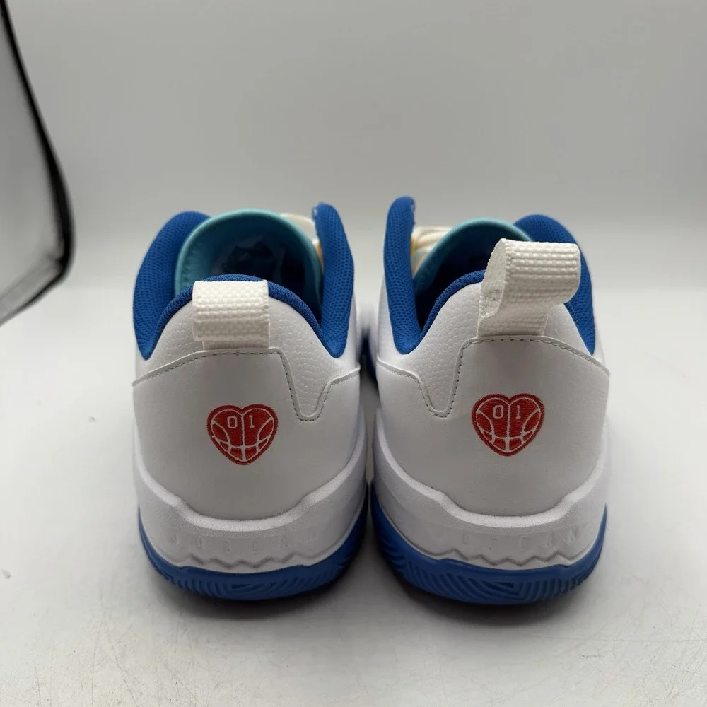 Nike Jordan One Take 4 Shoes Mens Sz 10.5 White/Chile Red-Lagoon‎ Pulse Sneakers